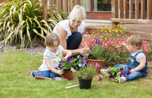Person using a screen reader to access landscaping information